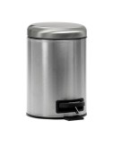 Papelera pedal metal plateada 3 l