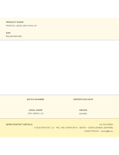 Frontal largo gris 910g jis