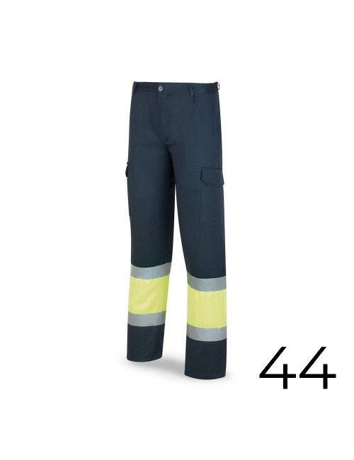 Pantalon poliester/algodón bicolor alta visibilidad azul/amarillo talla 44 388pfxyfa/44