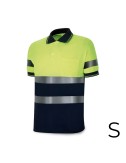 Polo alta visibilidad bicolor manga corta. tejido poliester 160g. transpirable talla s 1288pavxmcyfa/s