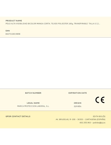 Polo alta visibilidad bicolor manga corta. tejido poliester 160g. transpirable talla s 1288pavxmcyfa/s