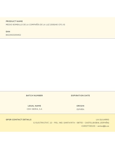 Medio bombillo de la compañía de la luz 2000/40 cfe jis