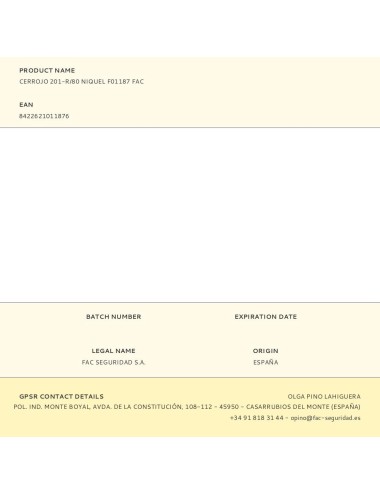 Cerrojo 201-r/80 niquel f01187 fac