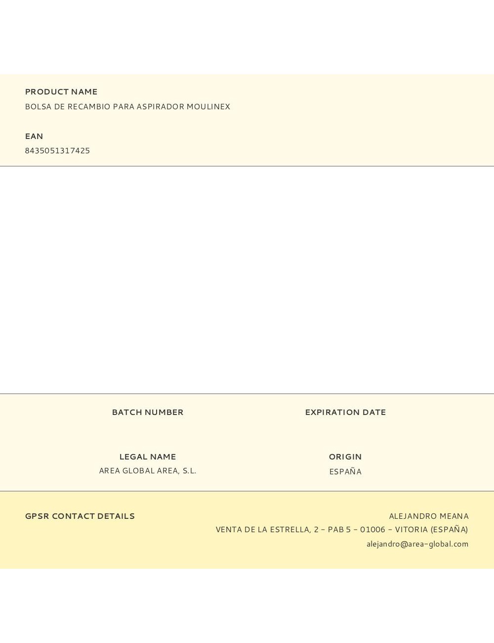 Bolsa de recambio para aspirador moulinex