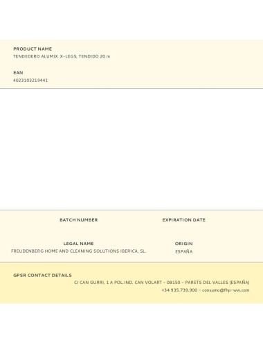 Tendedero alumix x-legs, tendido 20 m