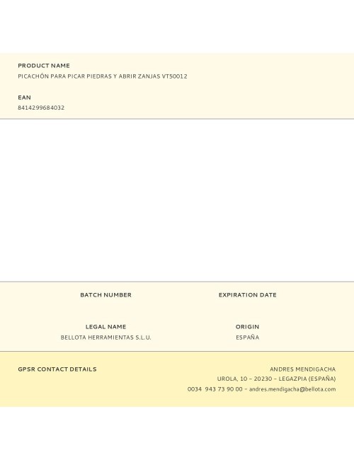 Picachón para picar piedras y abrir zanjas vt50012