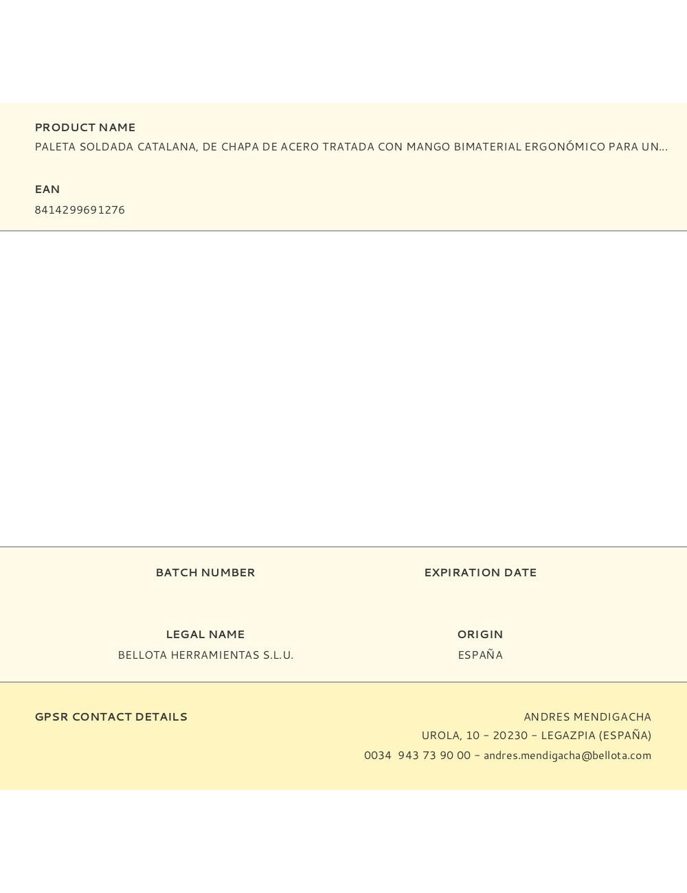 Paleta soldada catalana, de chapa de acero tratada con mango bimaterial ergonómico para una mayor comodidad. vt41b viat