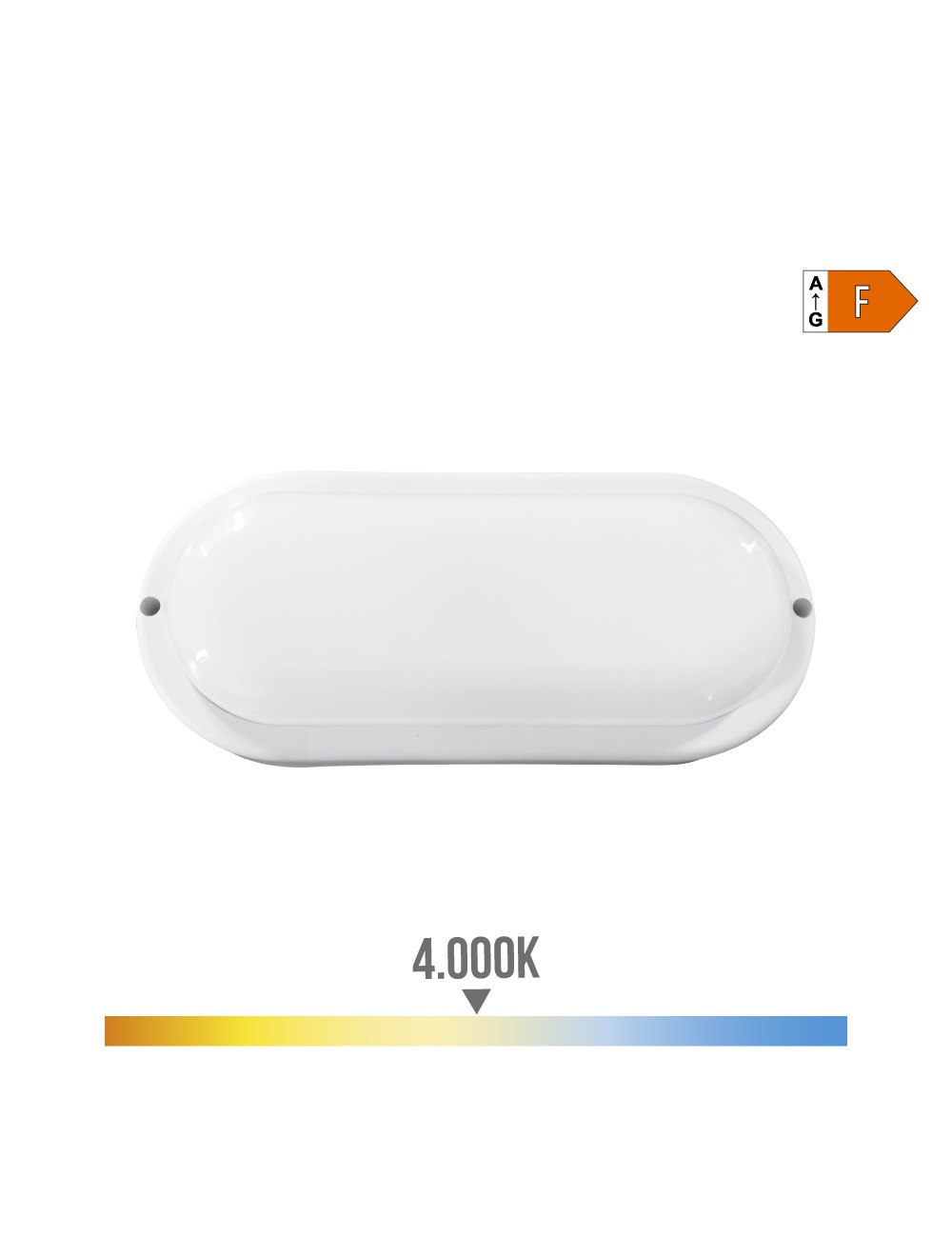 Aplique led oval 18 w 1820 lm 4.000 k 10,2 x 4,5 x 23 cm