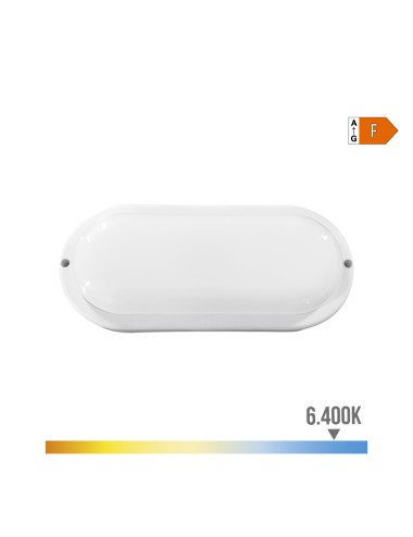 Aplique led oval 18 w 1820 lm 6400 k 10,2 x 4,5 x 23 cm