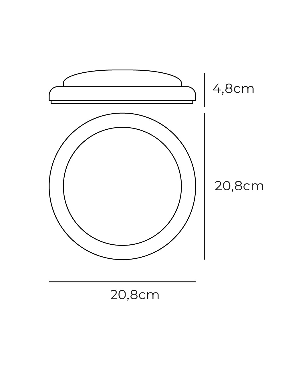 Aplique led redondo 18 w 1820 lm 6400 k luz fría ø20,8 x 4,8 cm