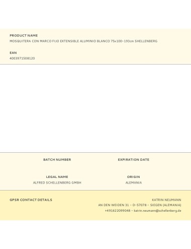 Mosquitera con marco fijo extensible aluminio blanco 75 x 100-193 cm