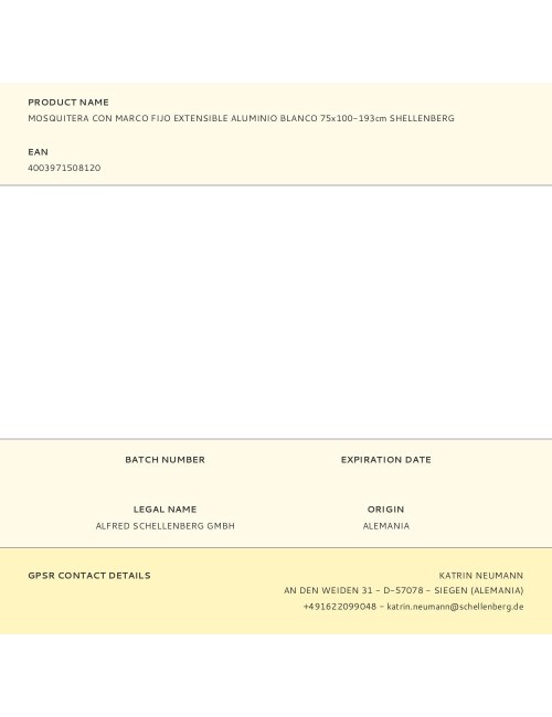 Mosquitera con marco fijo extensible aluminio blanco 75 x 100-193 cm