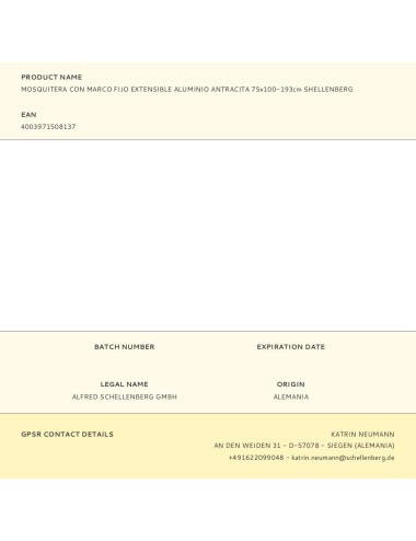 Mosquitera con marco fijo extensible aluminio antracita 75 x 100-193 cm