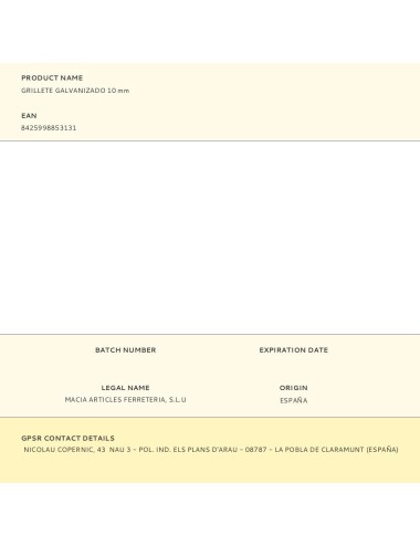 Grillete galvanizado 10 mm