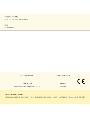 Grillete galvanizado 12 mm