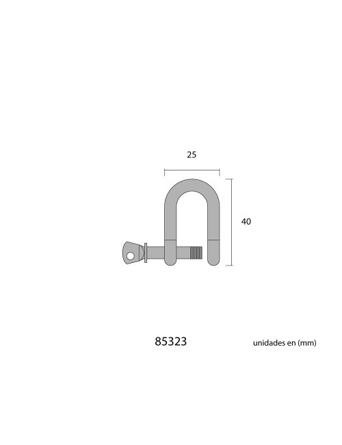 Grillete acero inoxidable aisi316 6 mm
