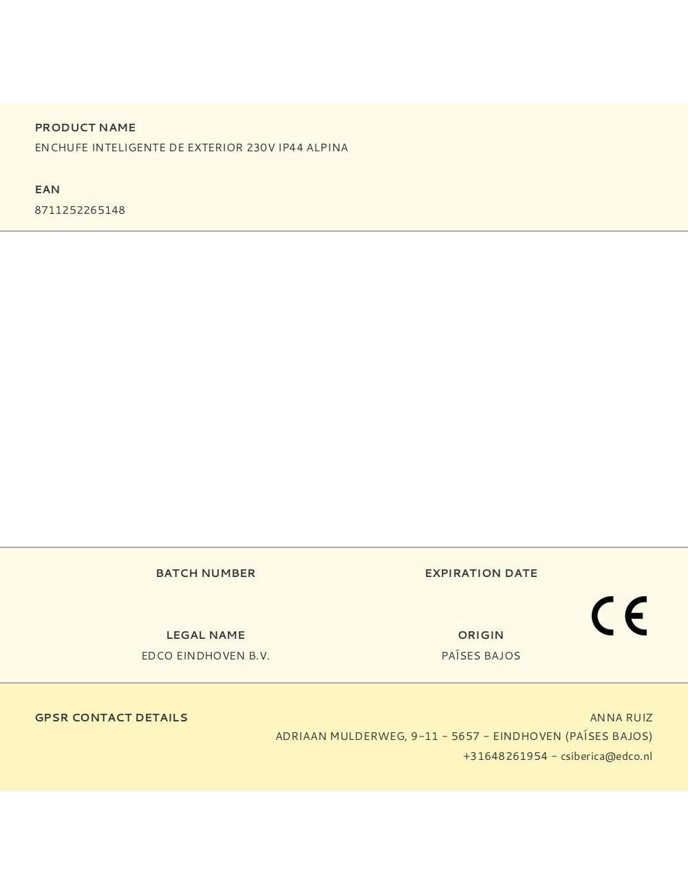 Enchufe inteligente de exterior 230v ip44 alpina