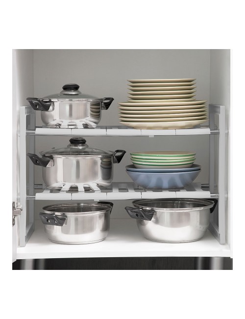 Estantería extensible de 2 estantes para fregadero shibblek 37,5 - 66,5 cm