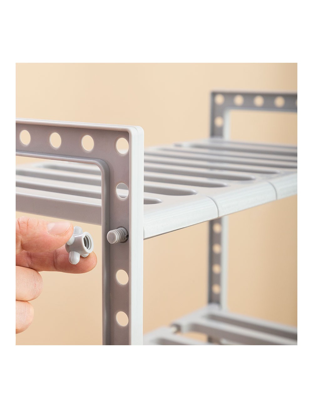 Estantería extensible de 2 estantes para fregadero shibblek 37,5 - 66,5 cm