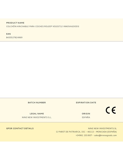 Colchón hinchable para coches roleep v0103712 innovagoods