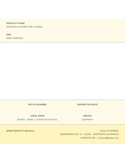 Destornilladores vde, 6 piezas