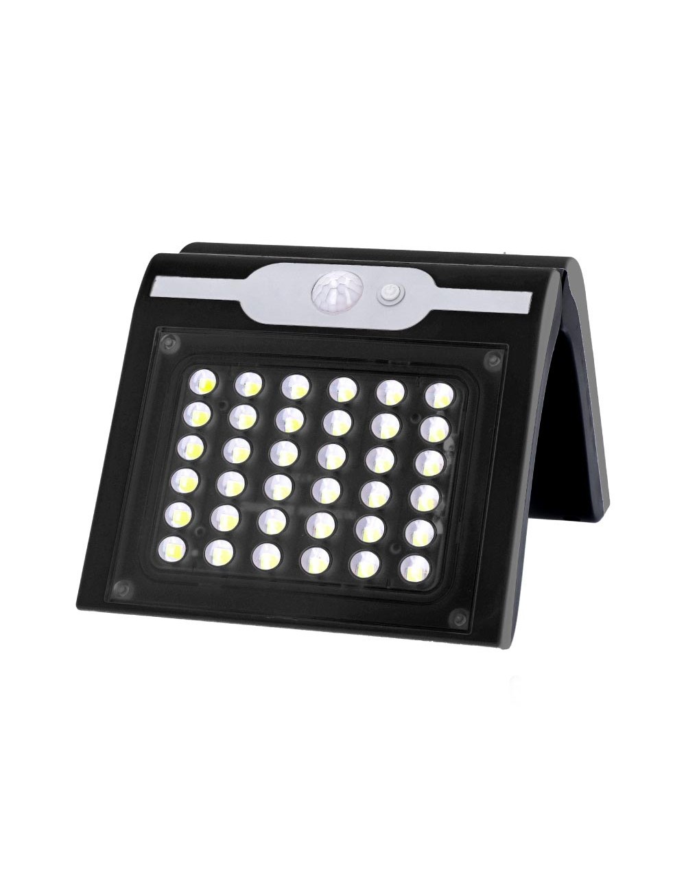 Aplique solar con sensor color negro, 2 w