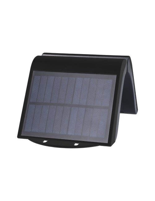 Aplique solar con sensor color negro, 2 w