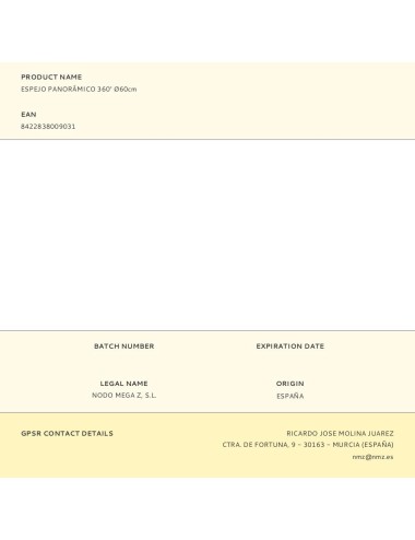 Espejo panorámico 360° ø60cm