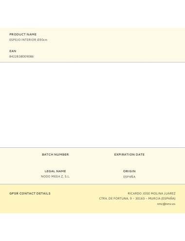 Espejo interior ø30cm