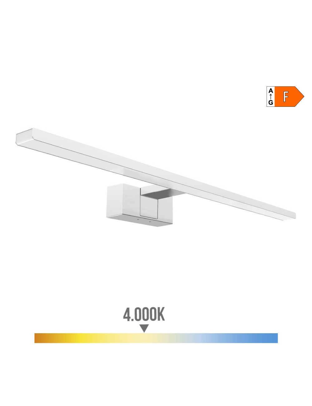 Lámpara led de pared o espejo 12 w 1.270 lm 4.000 k, luz día 60 x 12,8 x 5,10 cm