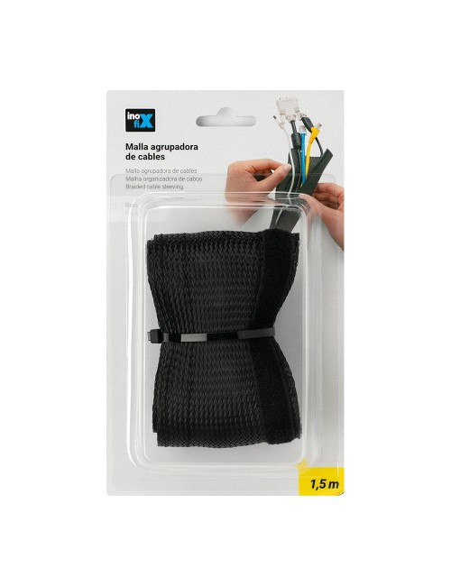 Malla agrupadora de cables 1,5m negro inofix