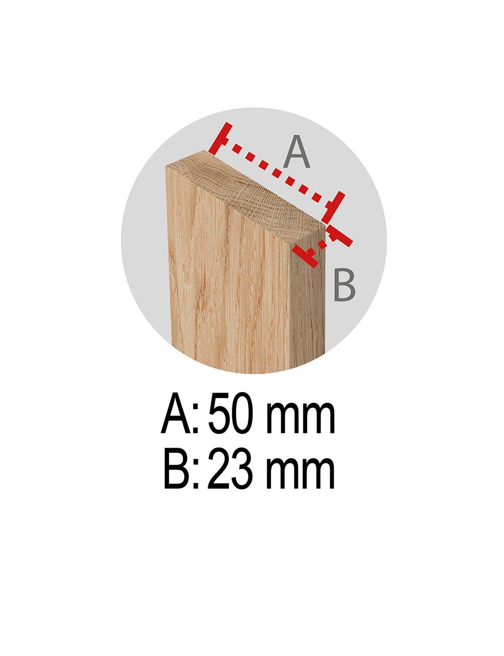 Caballete pino pro 1 metro sección 50x23mm astigarraga