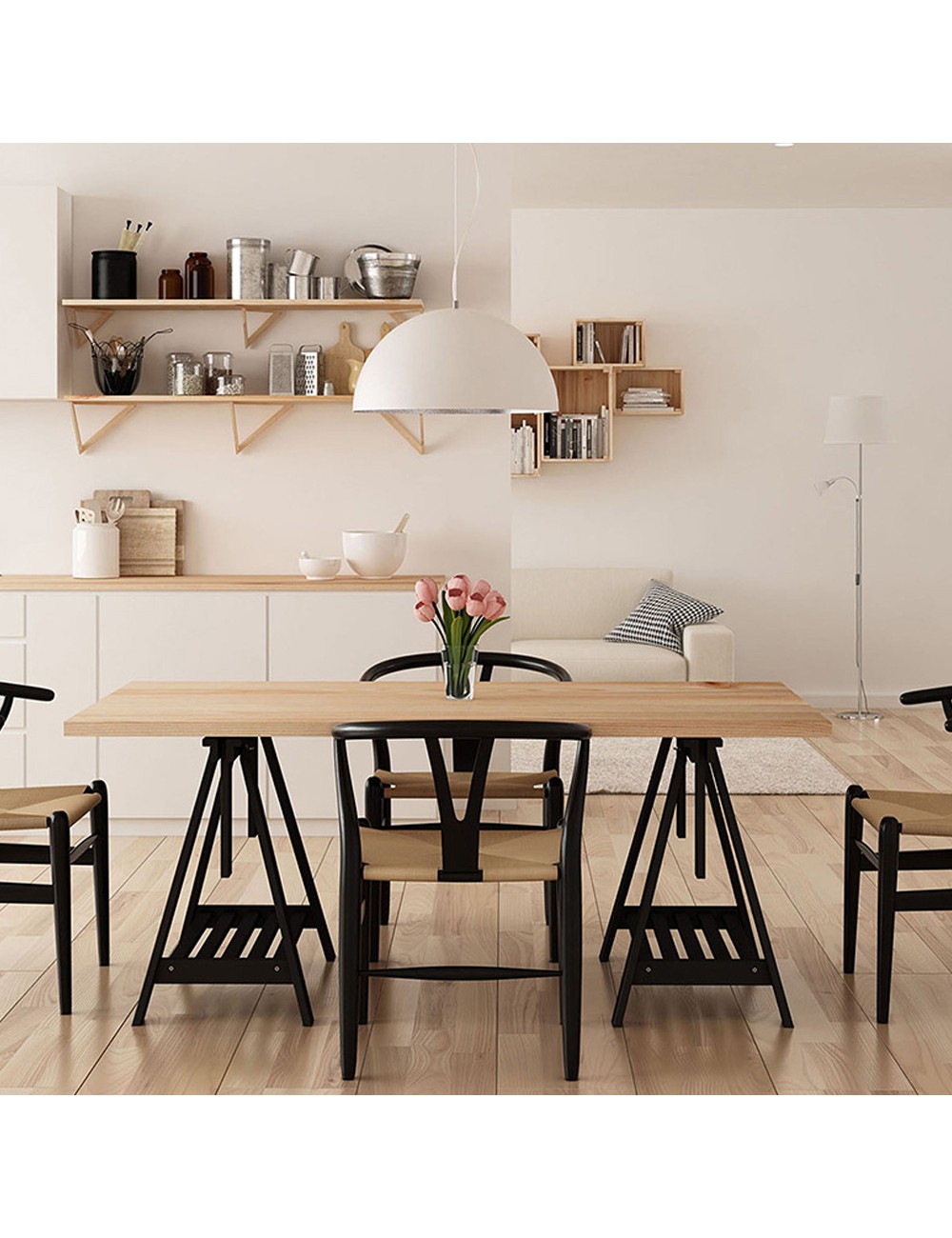 Caballete architect pino macizo negro astigarraga