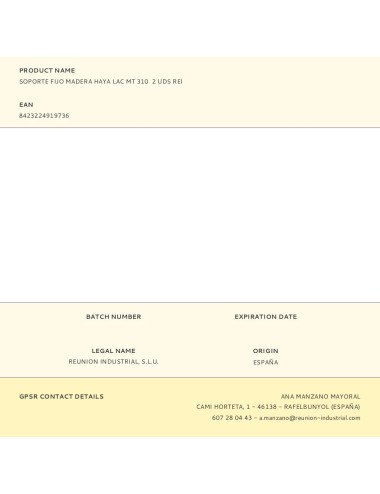 Soporte fijo madera haya lac mt 310 2 uds rei