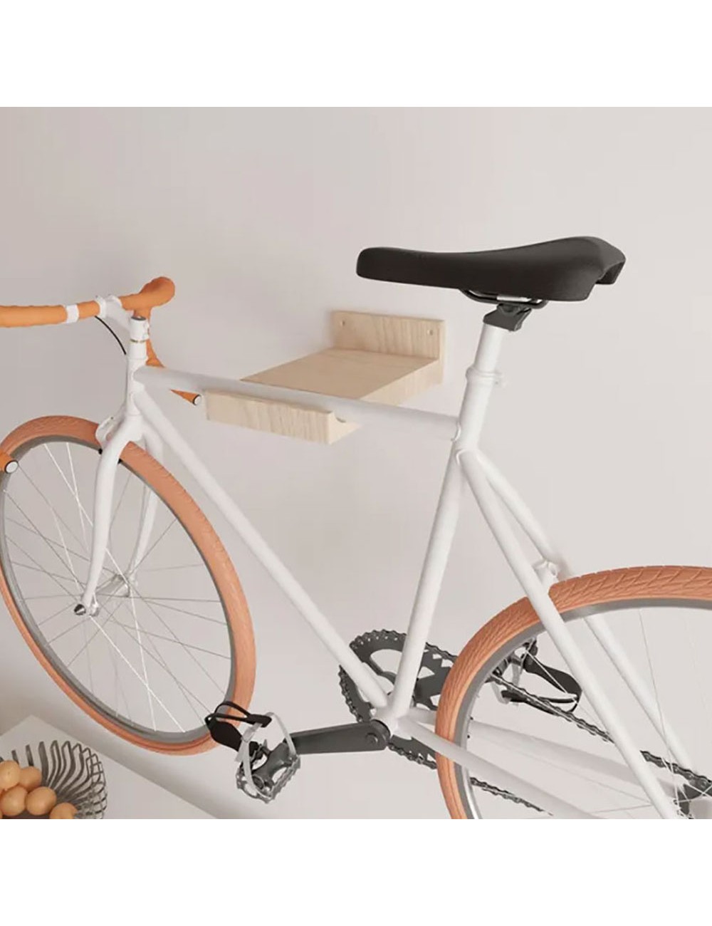 Soporte fijo bicicleta de haya lacado mate