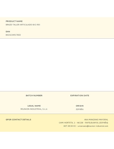 Brazo taller articulado bici rei