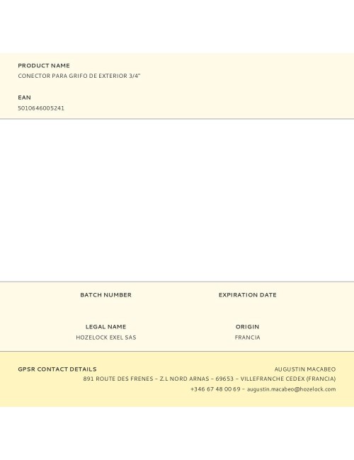 Conector para grifo de exterior 3/4''