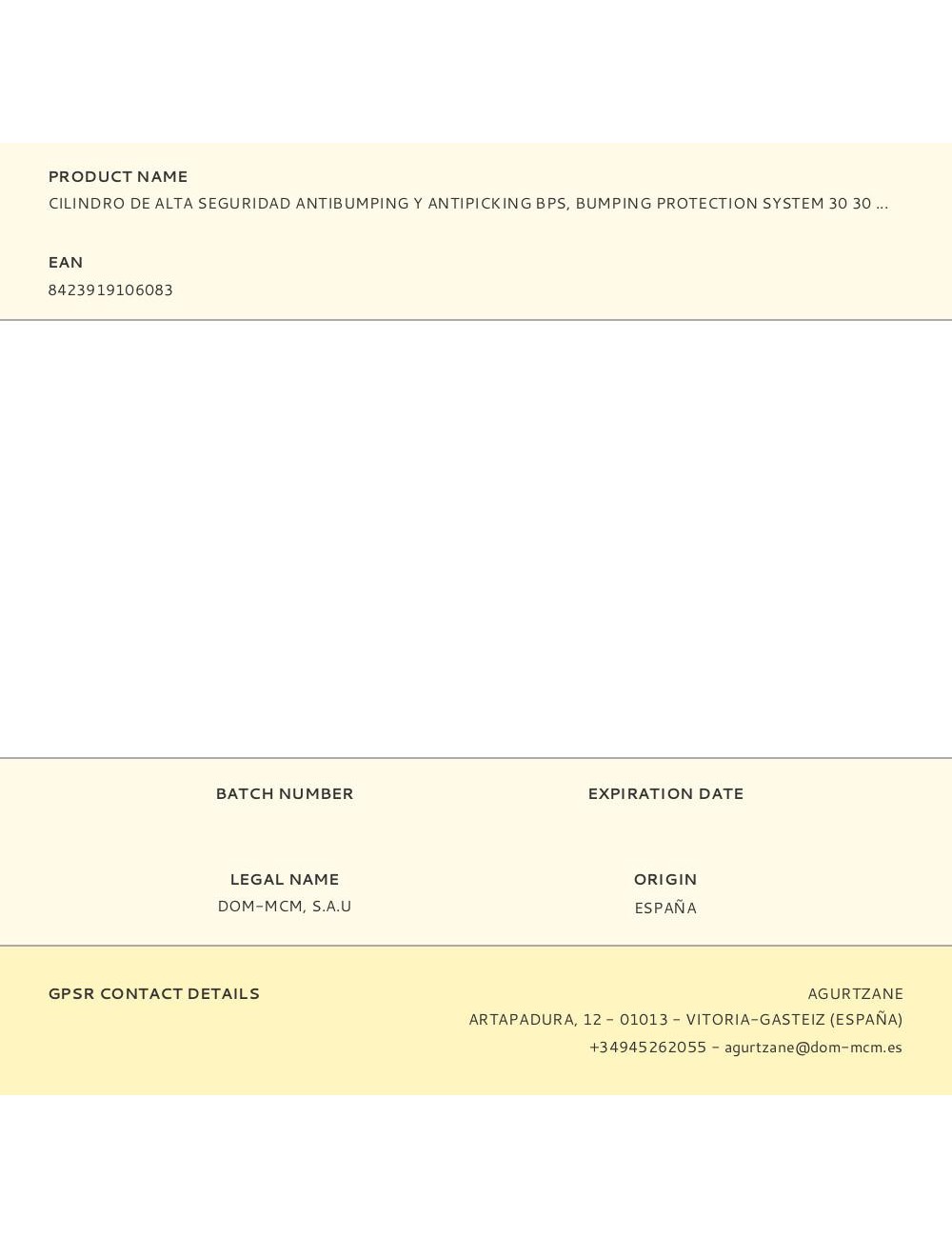 Cilindro de alta seguridad antibumping y antipicking bps, bumping protection system 30 30 latón. bps: 30-30 mcm