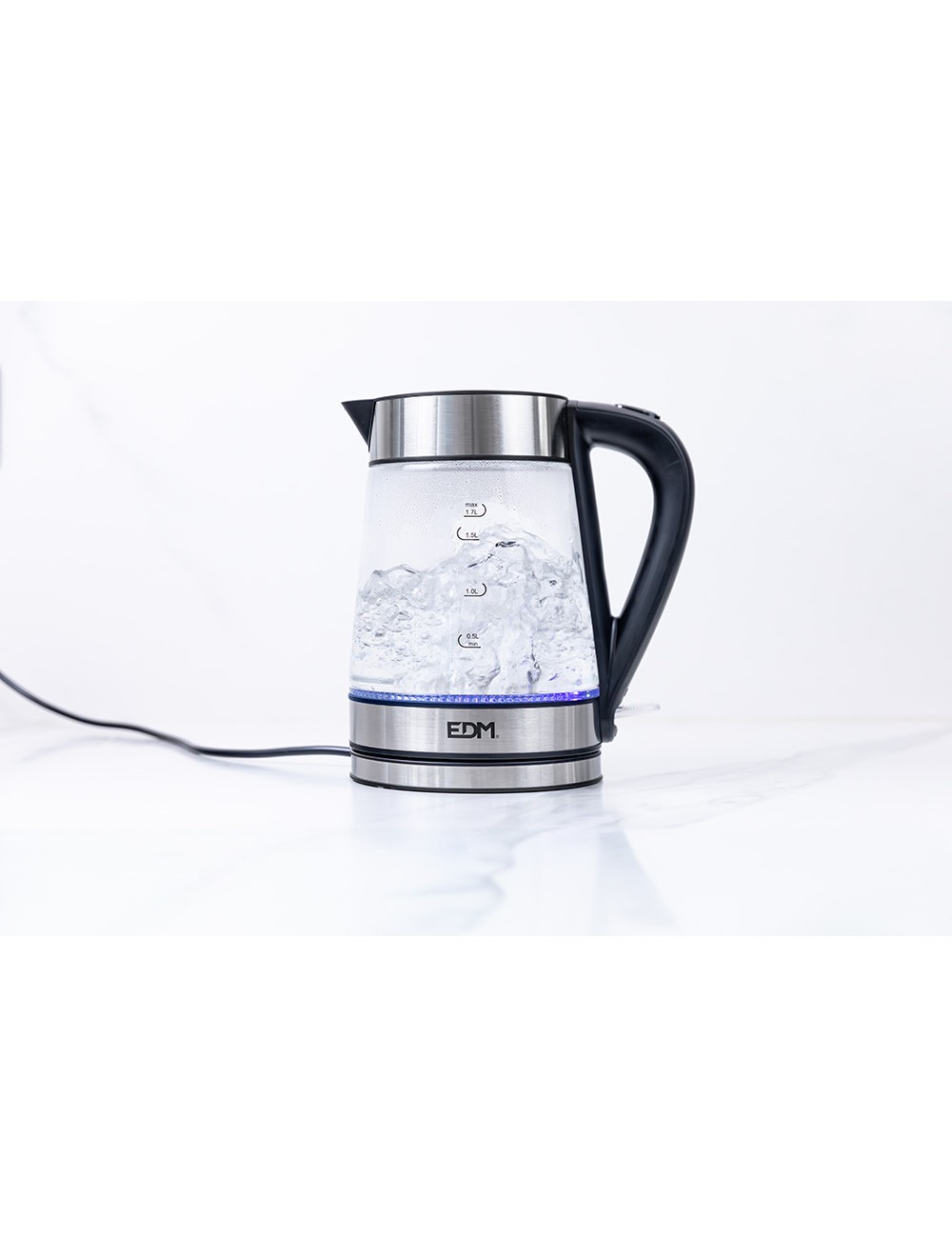 Hervidor de agua de cristal + acero inoxidable 1850 - 2200 w 1,7 l
