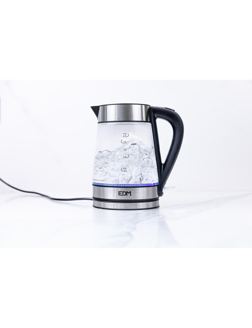 Hervidor de agua de cristal + acero inoxidable 1850 - 2200 w 1,7 l