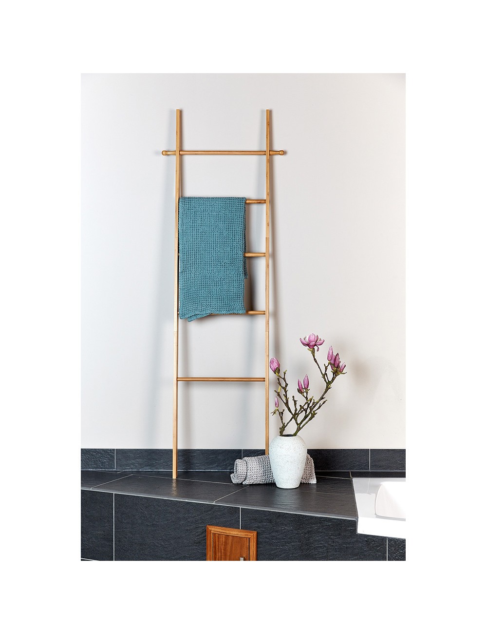 Toallero escalera bahar, color bambú
