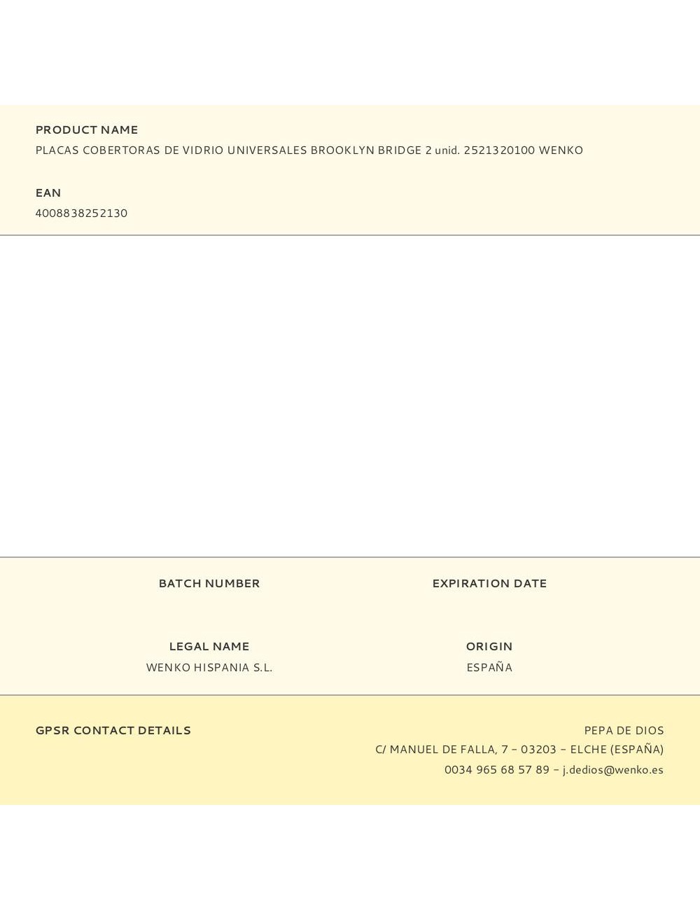 Placas cobertoras de vidrio brooklyn bridge 30 x 52 cm, 2 uds