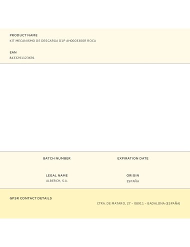 Kit mecanismo de descarga d1p ah0003300r roca