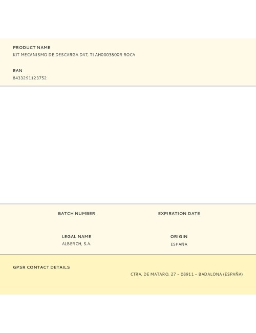 Kit mecanismo de descarga d4t, ti ah0003800r roca