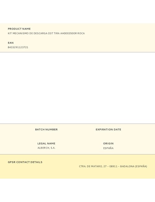 Kit mecanismo de descarga d3t tira ah0003500r roca