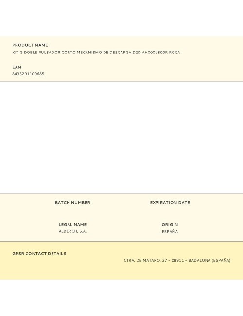 Kit g doble pulsador corto mecanismo de descarga d2d ah0001800r roca