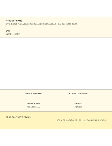 Kit g doble pulsador c p/ mecanismo descarga d1d ah0002100r roca