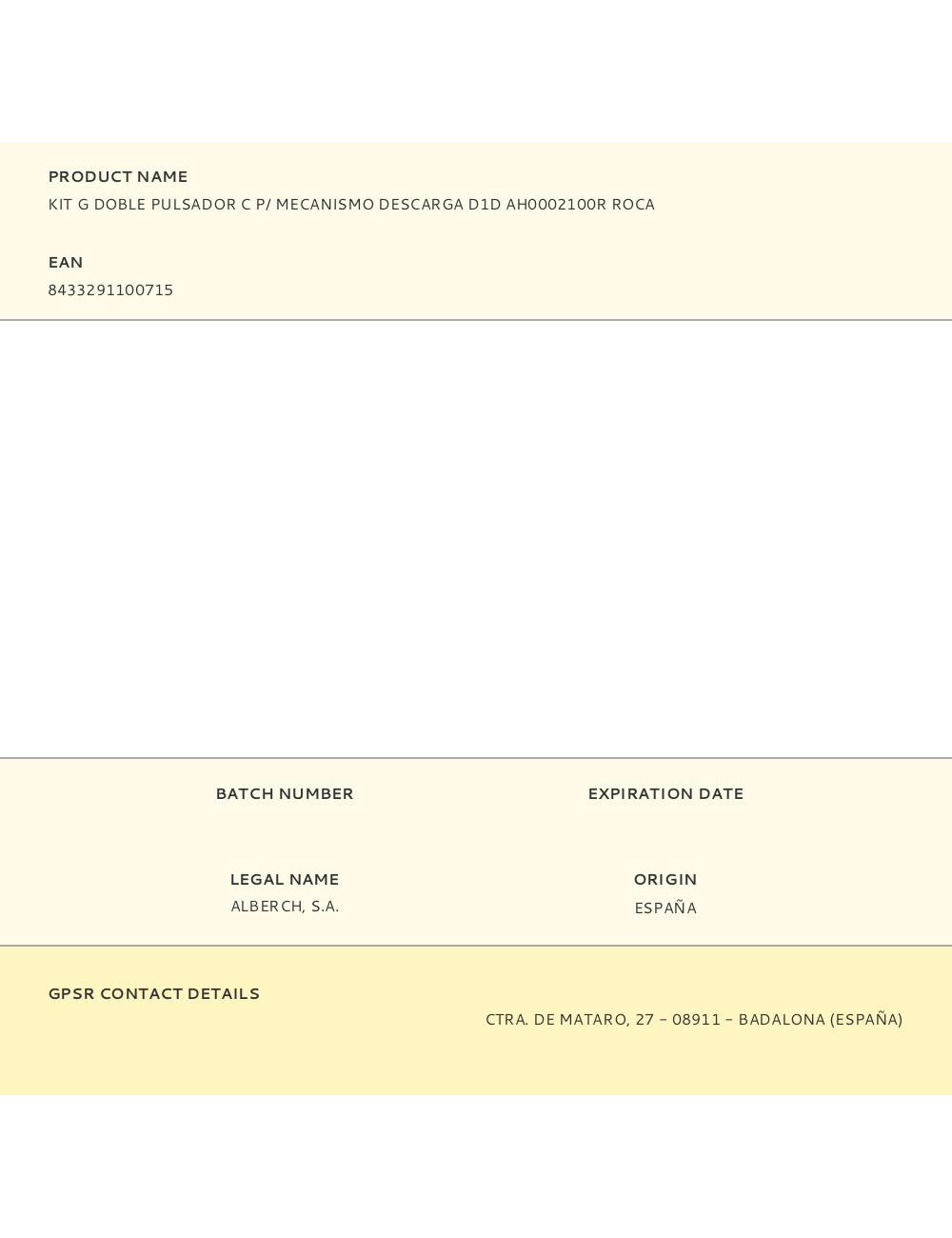 Kit g doble pulsador c p/ mecanismo descarga d1d ah0002100r roca