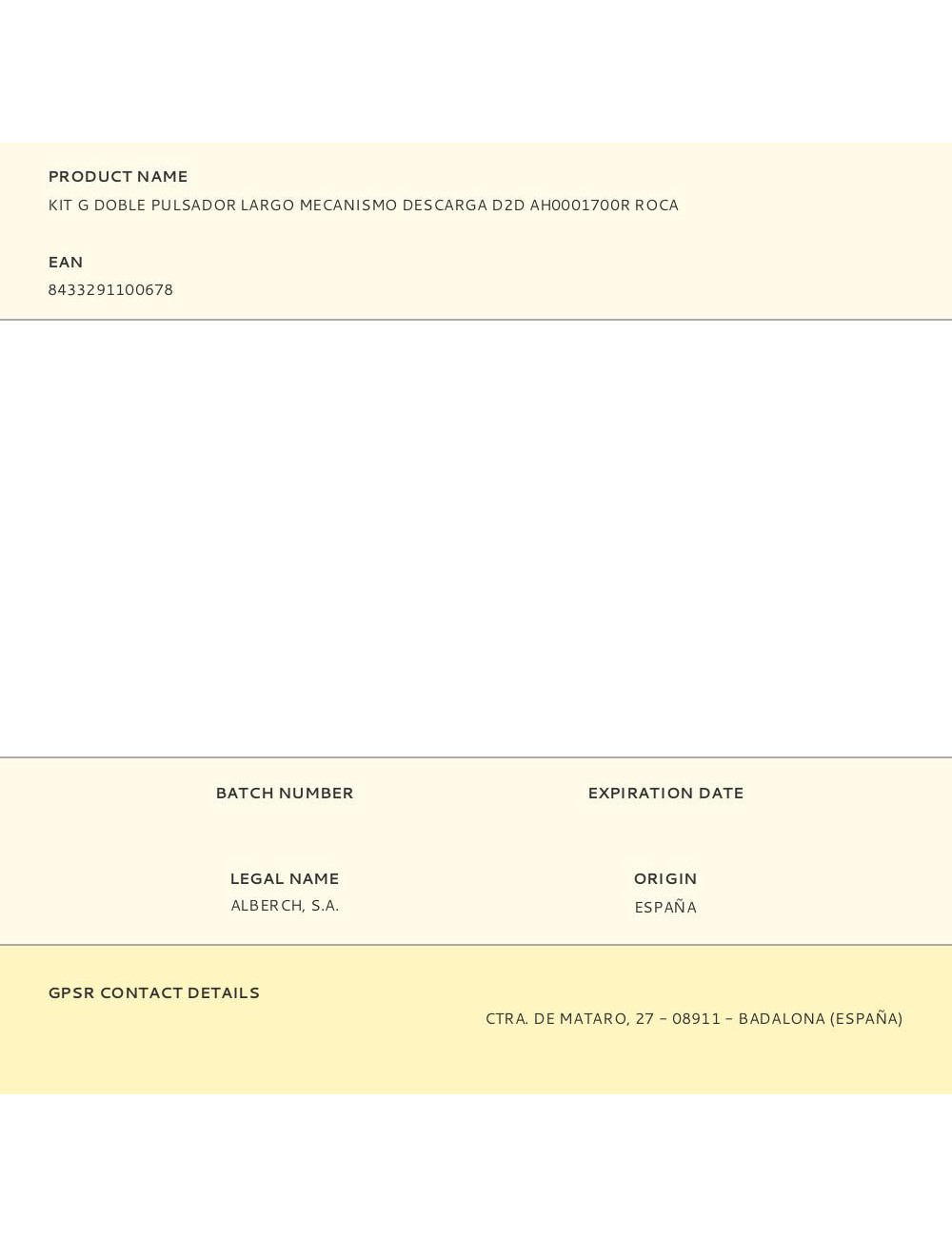 Kit g doble pulsador largo mecanismo descarga d2d ah0001700r roca