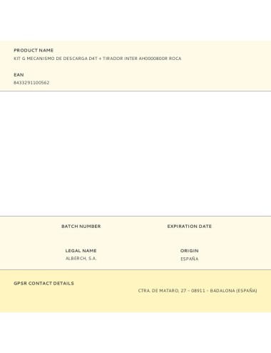 Kit g mecanismo de descarga d4t + tirador inter ah0000800r roca